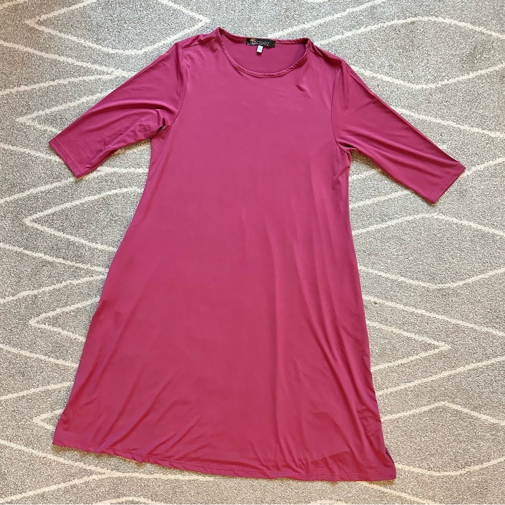 Esteez Rose Pink Modest Tshirt Dress